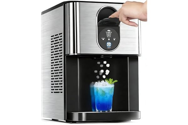 Countertop Nugget Ice Maker, 44lbs/24H Nugget Ice Machine Countertop, Chewable Pellet Ice Maker Machine with Ice Dispenser, 2.4L Water Reservoir, Self-Cleaning, Ideal for Kitchen/Bar/Office, D-Silver