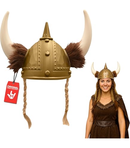 SZCO Supplies Steel Barbarian Norse Viking Helmet for Men – Fully Functional Medieval Helmet with Horns, Faux Fur, Scales, Helmet Display Stand, 8