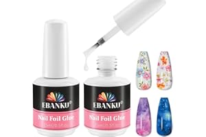 EBANKU 30ML Nail Foil Glue for Nail Art, Foil Transfer Gel Nail Foil Transfer Nail Art Glue Soak Off Nail Art Manicure DIY Enthusiasts for Women, No LED Lamp Required