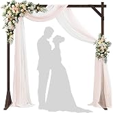 Xiomot Wooden Wedding Arch 7.2FT Square Wood Arches Arbor Backdrop Stand | Wooden Arch Backdrop Stand for Ceremony Outdoor Wedding Party Proposal Scene Garden Beach Forest Rustic Boho Decoration