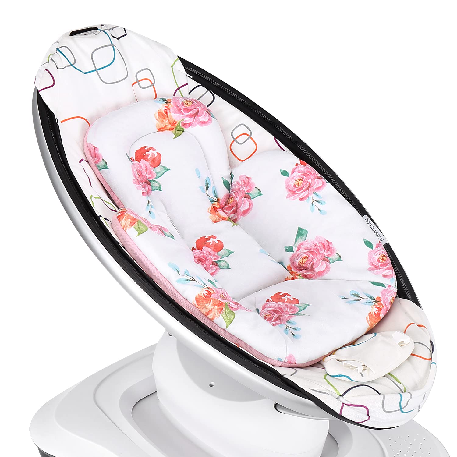Minne Baby Infant Insert - Compatible with 4Moms RockaRoo and MamaRoo - Breathable Cool Mesh Fabric - Plush Soft Newborn Insert with Head and Body Support
