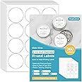 MaxGear 2.5" Round Sticker Labels, for Inkjet or Laser Printer, Matte White Printable Labels Sheets, Strong Adhesive, Dries Quickly, Holds Ink Well, 30 Sheets, 360 Labels