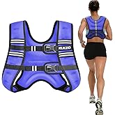 KUKZO Weighted Vest Woman, 6/8/12/16/20/25/30 Lb Unisex Reflective Strength Training Weight Vest For Running, Jogging, Cardio & Workouts