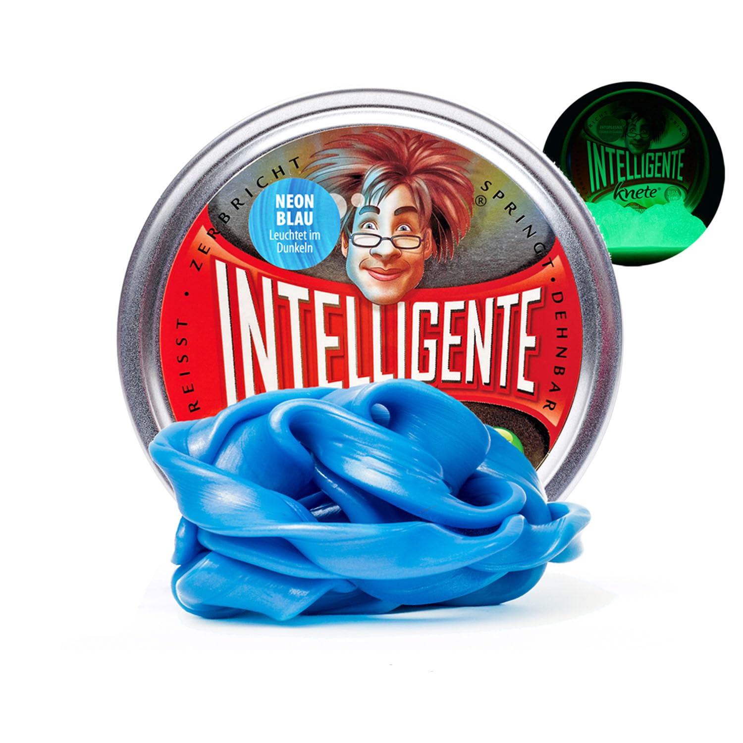 Intelligente Knete Glow in the dark (neon blue) BPA and gluten โ image 1