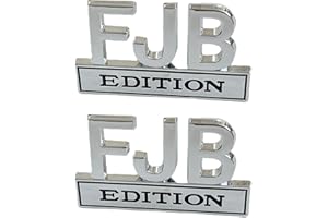 QYZZRS 2PCS FJB Edition Emblem,FJB Car Decal 3D Raised Letters Bumper Sticker,FJB Emblem 3M Strong Adhesive Badge,for Universal Vehicle,Truck,RV,SUV,Door Decor(Silver Black), 3.15×1.98 (FJB-YH)