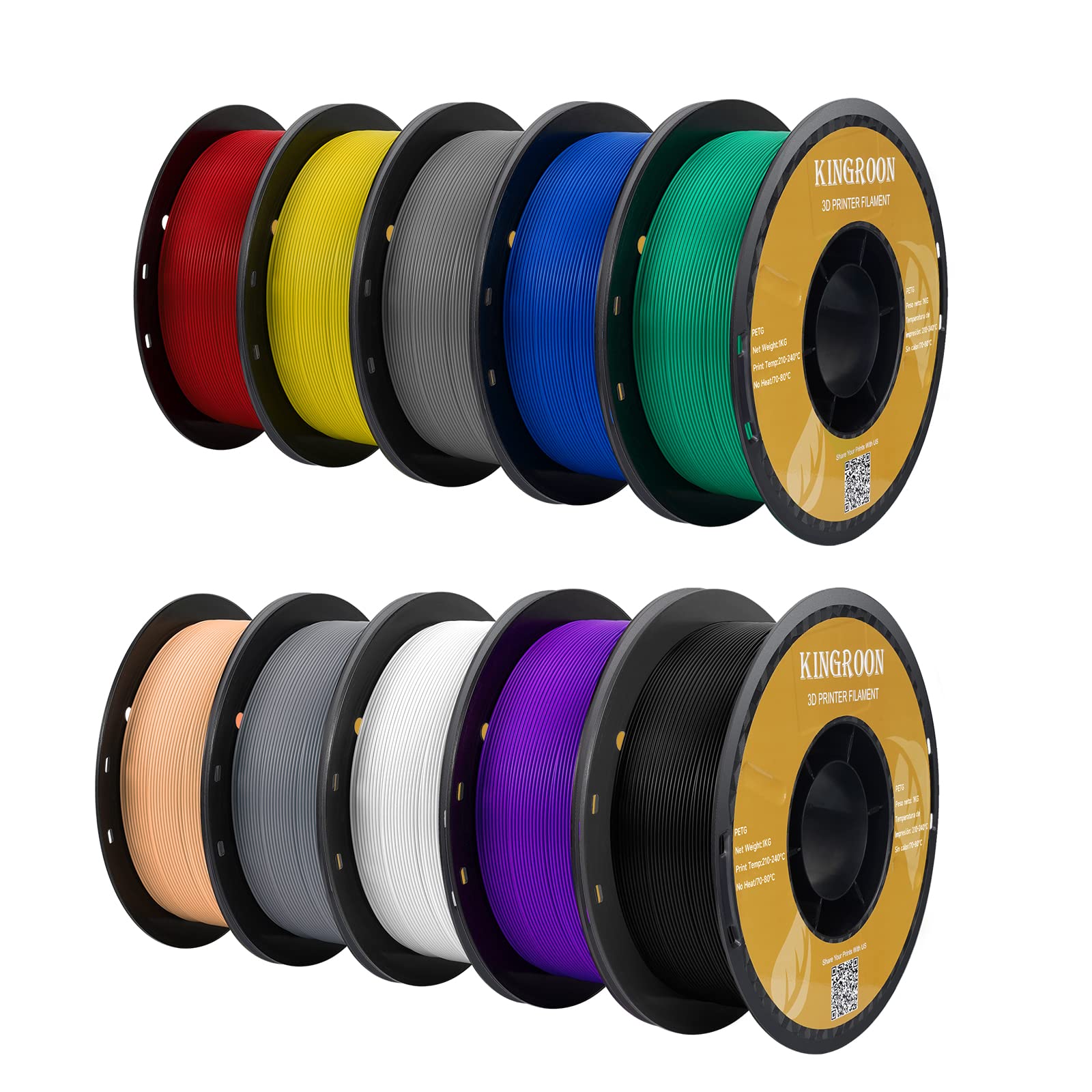 Kingroon PETG 3D Printer Filament, 10