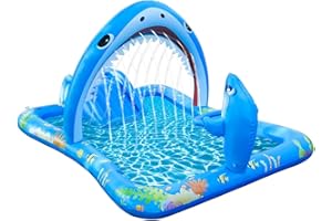 Onory Inflatable Kiddie Pool Inflatable Play Center Kids Pool with Water Slide, Water Sprayers Toddle Pool with Play Ball Hoop Wear-Resistant Thickened Swimming Pool for Toddler Kids