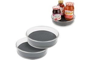Spectrum Lazy Susan Organizer, Hexa Round Small (2-Pack) - Lazy Susan Turntable for Cabinet, Refrigerator, Pantry, Table, & S