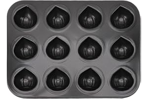 12 Hole Chestnut Shaped Muffin Cake Pan, Multifunctional Non Stick Bakeware Muffin Top Pan Cupcake Baking Mould Chocolate Mak