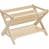 ECR4Kids Book Caddy with Shelf, Bookshelf with Storage, Natural