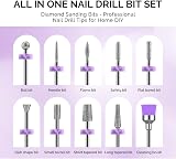 MelodySusie 10Pcs Diamond Carbide Nail Drill Bits Set 40 Sanding Bands 3.1mm view 3