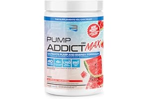 Believe Supplements - Pump Addict Max Pre-Workout Powder - Enhanced Energy, Focus, and Endurance (425 grams, Watermelon)