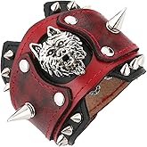 HZMAN Leather Bracelets Retro Men's Leather Cuff Bracelet Adjustable Wide Wristband Bracelet Jewelry Gift