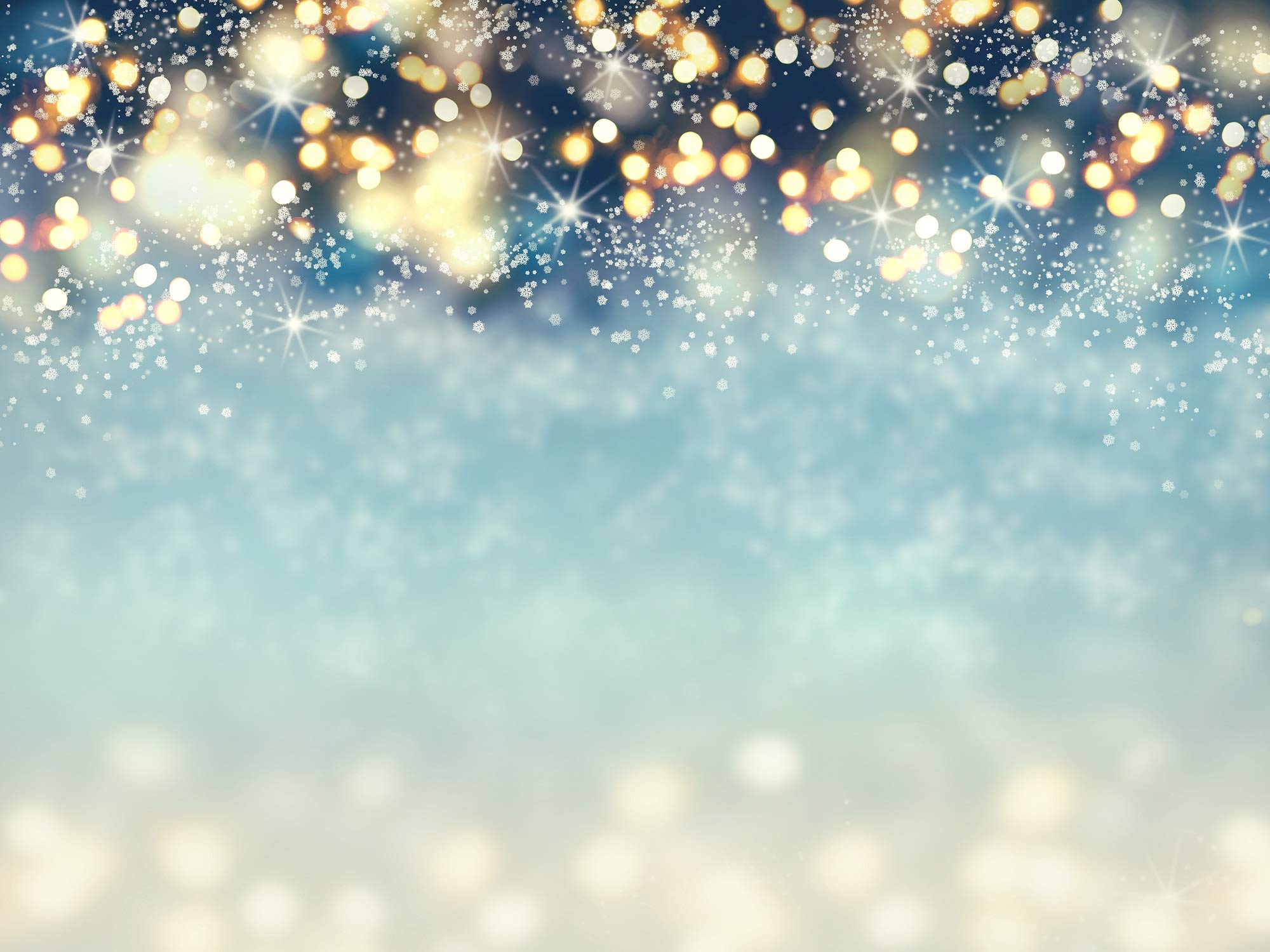 WaW 7x5ft Light Blue Bokeh Neon Background Christmas Backdrop for Children Photoshoot Studio Backdrops Xmas Baby Party Photobooth Props