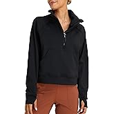 Oalka Sweatshirts Half Zip Long Sleeve Cropped Pullover Lined Full Zip Hoodies Thumb Hole Jackets