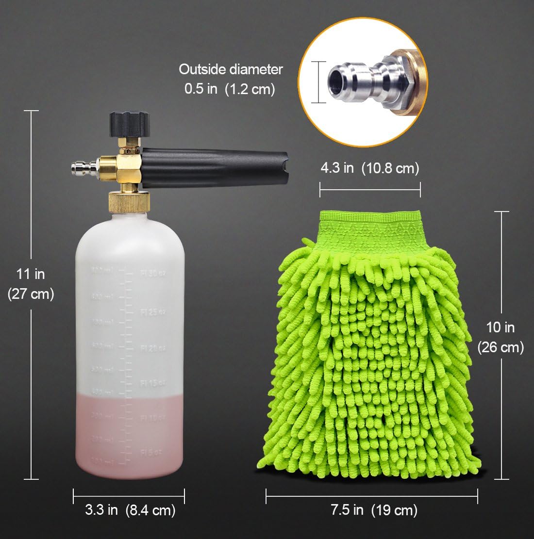 Blisstime Snow Foam Lance Car Wash Pressure Washer Jet Wash 1/4" Quick Release Adjustable Foam Cannon: Garden & Outdoor
