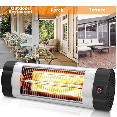 Buy Electric Patio Heater Infrared Heater Wall Mounted For Outdoor With Remote Control 24h Timer Led Display 1500w Instant Heating Instant Warmth Online In Turkey B08blhgsjf