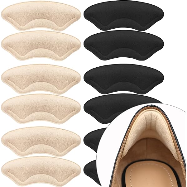 FlyCoco Heel Pads For Shoes - 6 Pairs Anti-Slip Inserts For Loose Heels & Blister Prevention