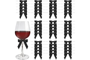 WORIC 60 PCS Black Bows 2.5" Premade Black Satin Ribbon Twist Tie Bows for Crafts Gift Wrapping Balloons Christmas Wedding Birthday Cake Decoration