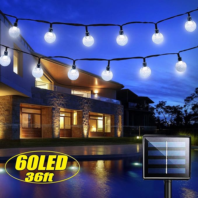 iihome Cadena de 60 luces LED para exteriores