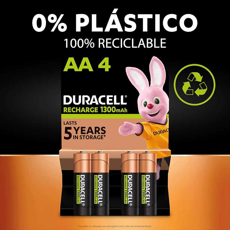 AAA Pilas Recargables (Paquete de 4) 1.2V, 750 mAh NiMH