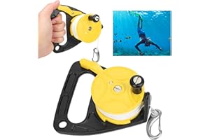 Scuba Diving Reel,150ft Dive Line Reel with Thumb Stopper and High Visibility White Line for Diving Equipment, Kayaking, Snor