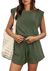 OFEEFAN Womens Rompers for Summer Crewneck