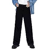 CAKE THE LABEL Women High Rise Loose Straight Jeans Wide Leg Pants