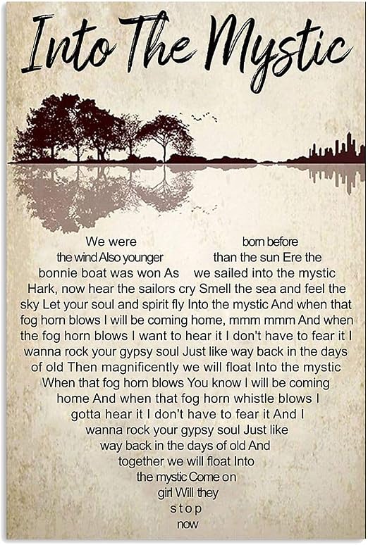 Van Morrison Into The Mystic Lyrics Typography Print Wedding Song Anniversary Birthday Gift Van Morrison Lyrics Into The Mystic Lyrics Lyric Poster