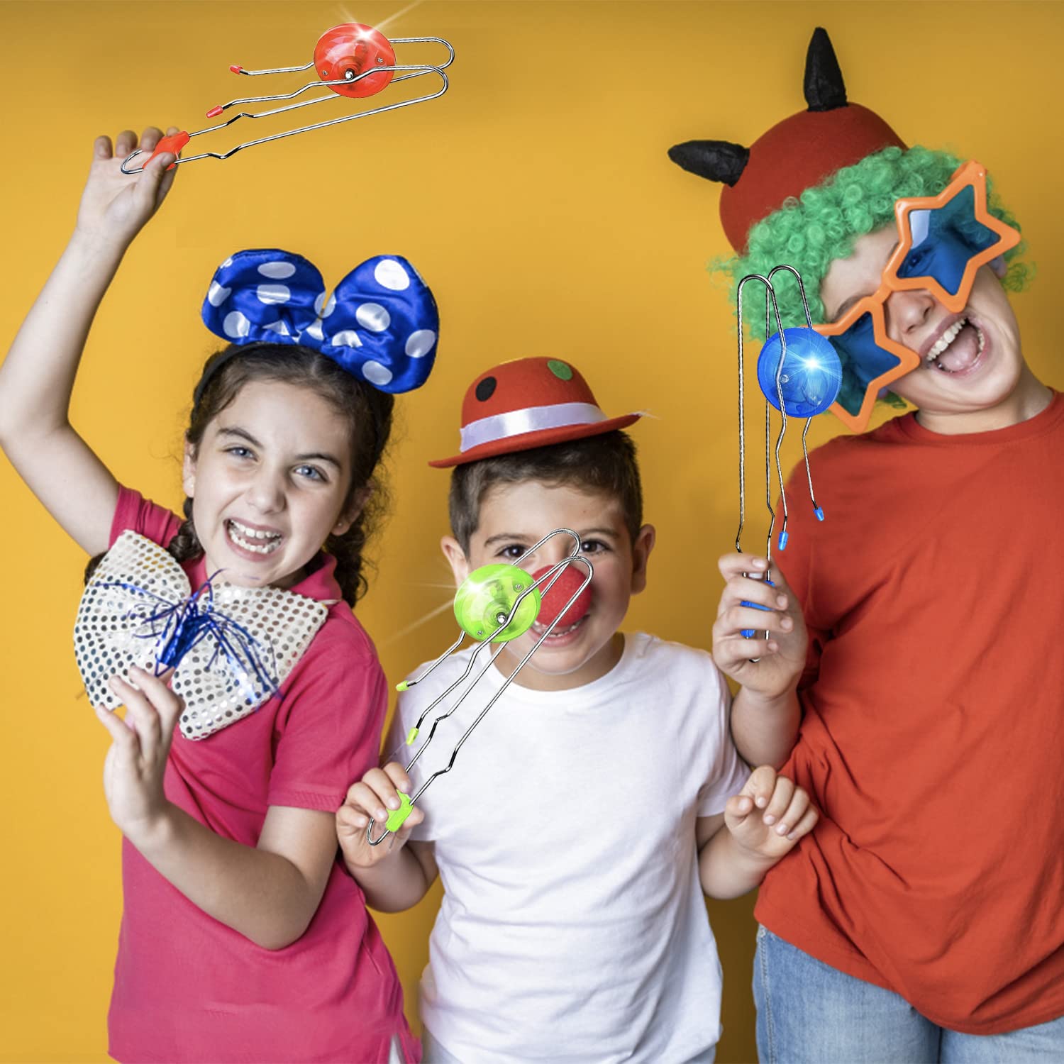 Jishi Retro Magic Rail Twirler 3Pcs Light Up Glow Magnetic Gyro Wheel, Kids Classic Vintage Trick Yoyo Sensory Fidget Toys, Cool Unique Nostalgia Gifts Fun Stocking Stuffers for 3+ Year Old Boys Girls