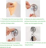 SPTwj 2 Pack Suction Cup Hooks Heavy Duty 5-6kg for Bathroom Kitchen view 5