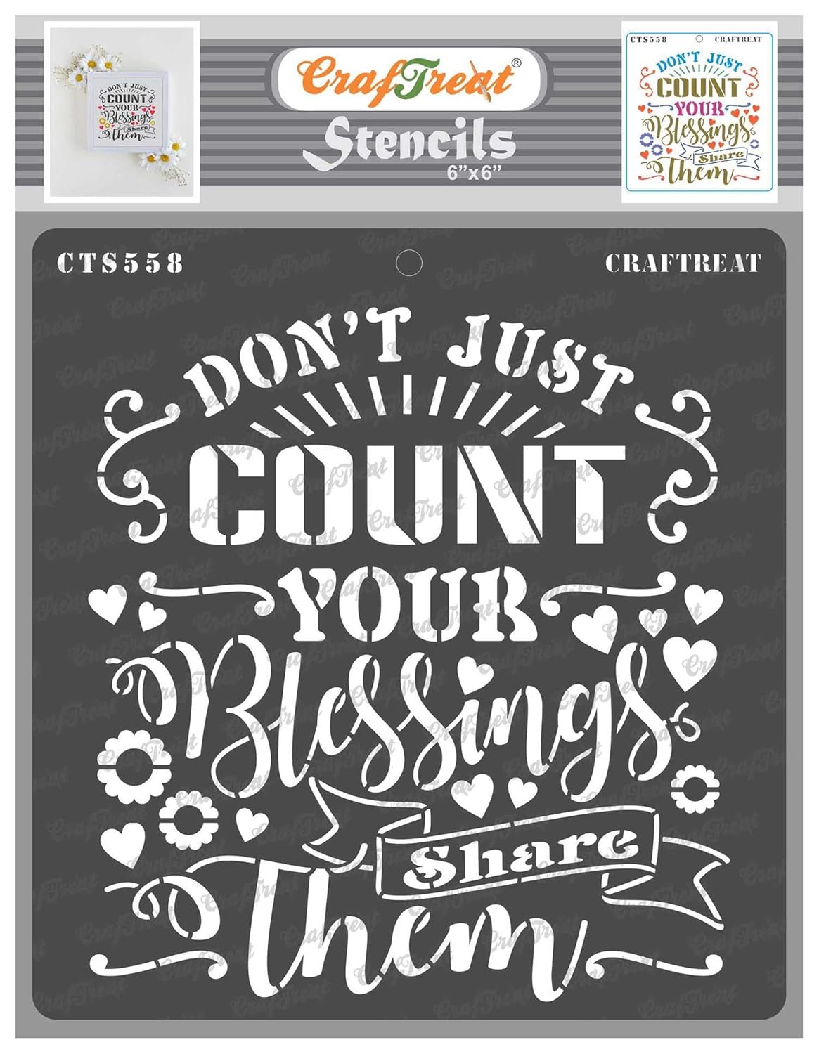 Craftreat Home Quotes Stencils for Craft and Art Share Blessings