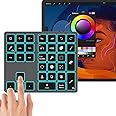 Doohoeek Updated Backlit Bluetooth Keypad for iPad Procreate Compatible with iOS17 or Later, Rechargeable Keyboard for Procreate and Drawing Shortcuts for iPad and Graphic Tablets, Grey