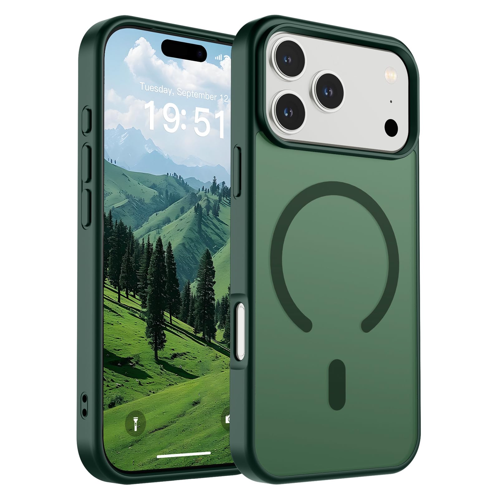 Photo 1 of SUPFINE Magnetic for iPhone 17 Pro Max Case (Compatible with MagSafe)(Military Grade Drop Protection) Translucent Matte Shockproof with Anti-Fingerprint Phone Cover 2025,Forest Green