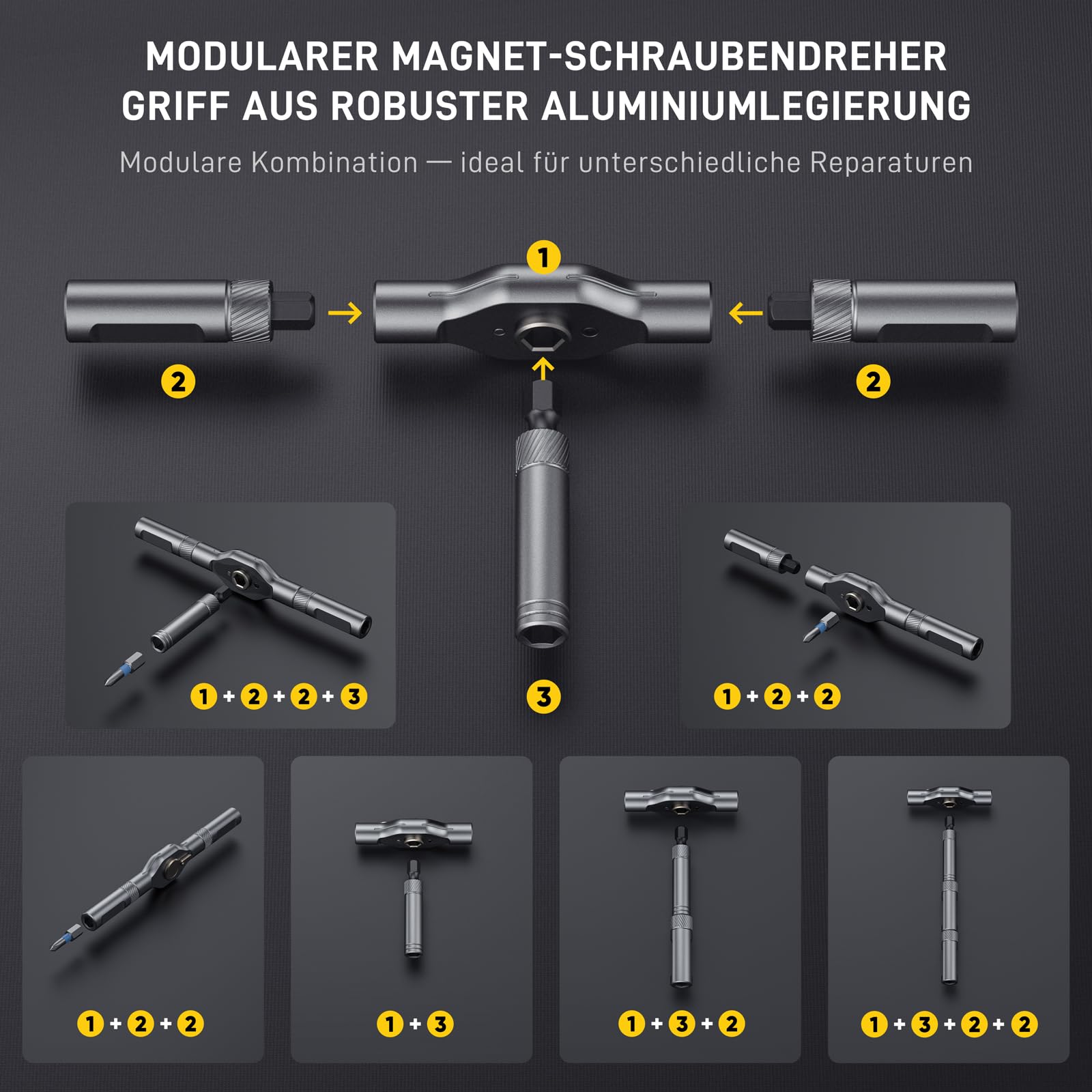 42 in 1 Magnetischer Schraubendreher, Schraubendreher Set, Multi Bit-Schraubendreher Set mit Aufbewahrungskoffer, Screwdriver Set für Computer, Brillen, Fahrräder, Uhren, Möbel und Heimwerkerarbeiten 5