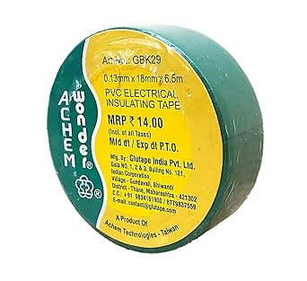 Achem Wonder Pvc Insulation Tape 18mm X 6 5mts Of 1 Box 30 Rolls Green Amazon In Industrial Scientific