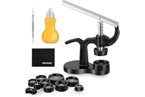 Eventronic 16Pcs Watch Press Tool Set, Back Case Closer for Closing Watch Cover, Watch Battery Replacement Tool Kit with 18 to 50mm Circular Dials