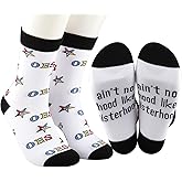 MBMSO OES Socks Order of the Eastern Star Gifts for Women Sorority Sister Gifts 2 Pairs Ain't No Hood Like Sisterhood Socks