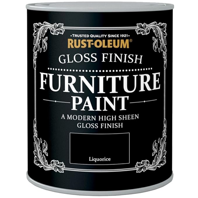 title=Rust-Oleum, vernice effetto patinato per mobili, Liquorice, 750 ml (etichetta in