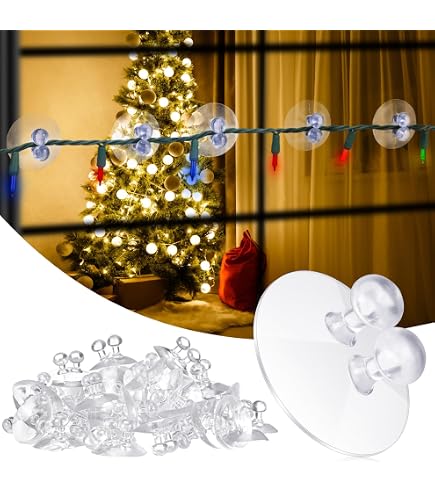 25 Stück Mini-Saugnapf-Lichthalter Für Weihnachtslichter – Für Fenster, Glas, Metall, Hält Bei Kälte & Hitze, Kein Werkzeug