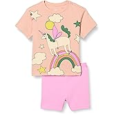 Amazon Essentials Girls and Toddlers' T-Shirt and Bike Short Set