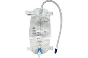 LIFEVV 3 Pack Easy-Tap Leg Bag Urinary Drainage Bag, 500 ML with 3 18” Tubing, Anti-Reflux Valve, Cloth Straps Easy Flip Drain