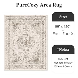 PureCozy Vintage Area Rug 8x10 Indoor Bedroom Rug