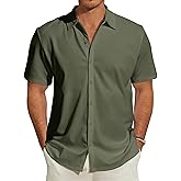 JEKAOYI Mens Dress Short Sleeve Stretch Wrinkle-Free Formal Business Shirt Summer Casual Button Down Shirts