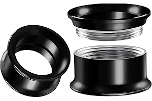 BIG GAUGES Internally Threaded Surgical Steel Black Double Flared Tunnel Piercing Jewelry Stretcher Ear Plug Earring Lobe Tunnel