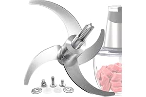 LENONG All Stainless Steel Food Processor Blade, Universal 8 Cup Plastic-Free Chopper Part Compatible with Ganiza, KOIOS, Syvio, Kitchen in the box, Homeasy and Most 8 Cup/2L Bowls