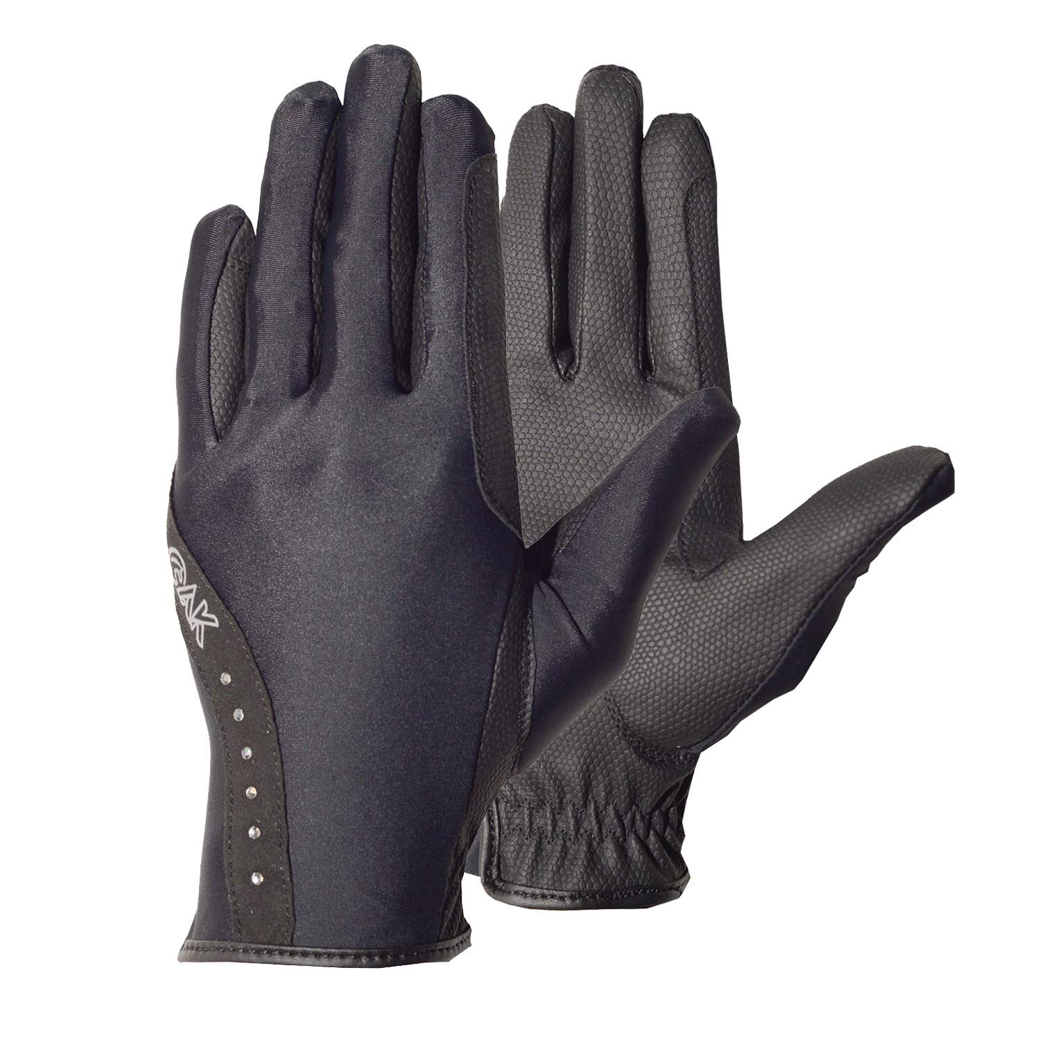 AK Summer Slim Fit Breathable All Season Horse Riding Glove & For Daily Dressing (Black, S)