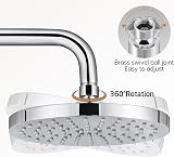 KES 8-Inch Rainfall Shower Head Fixed Round Chrome Swivel Ball Adjustable view 8