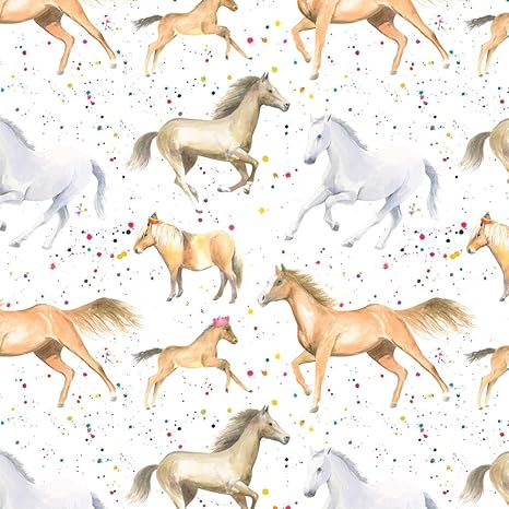 Horse Party Gift Wrapping Paper; 2 Sheets & 2tags: Amazon.co.uk: Office