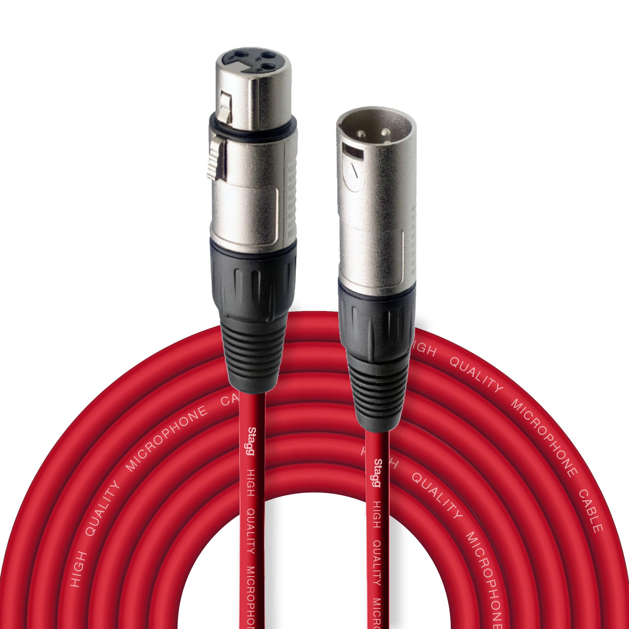 Stagg SMC6 CRD 6 m XLR to XLR Microphone Cable - Red